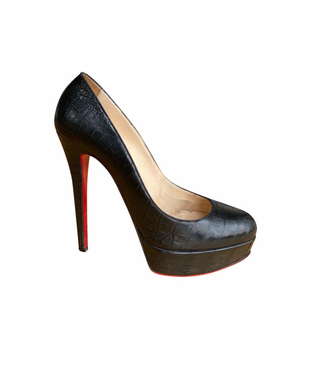 CHRISTIAN LOUBOUTIN Черные туфли из экзотической кожи, фото 1
