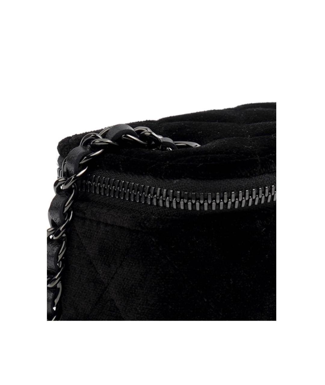 CHANEL PRE-OWNED Черная бархатная сумка через плечо, фото 4