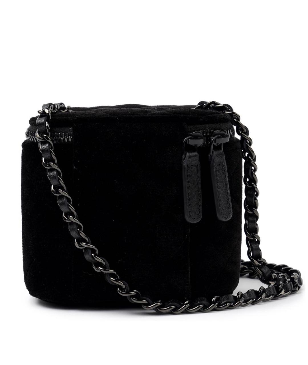 CHANEL PRE-OWNED Черная бархатная сумка через плечо, фото 2