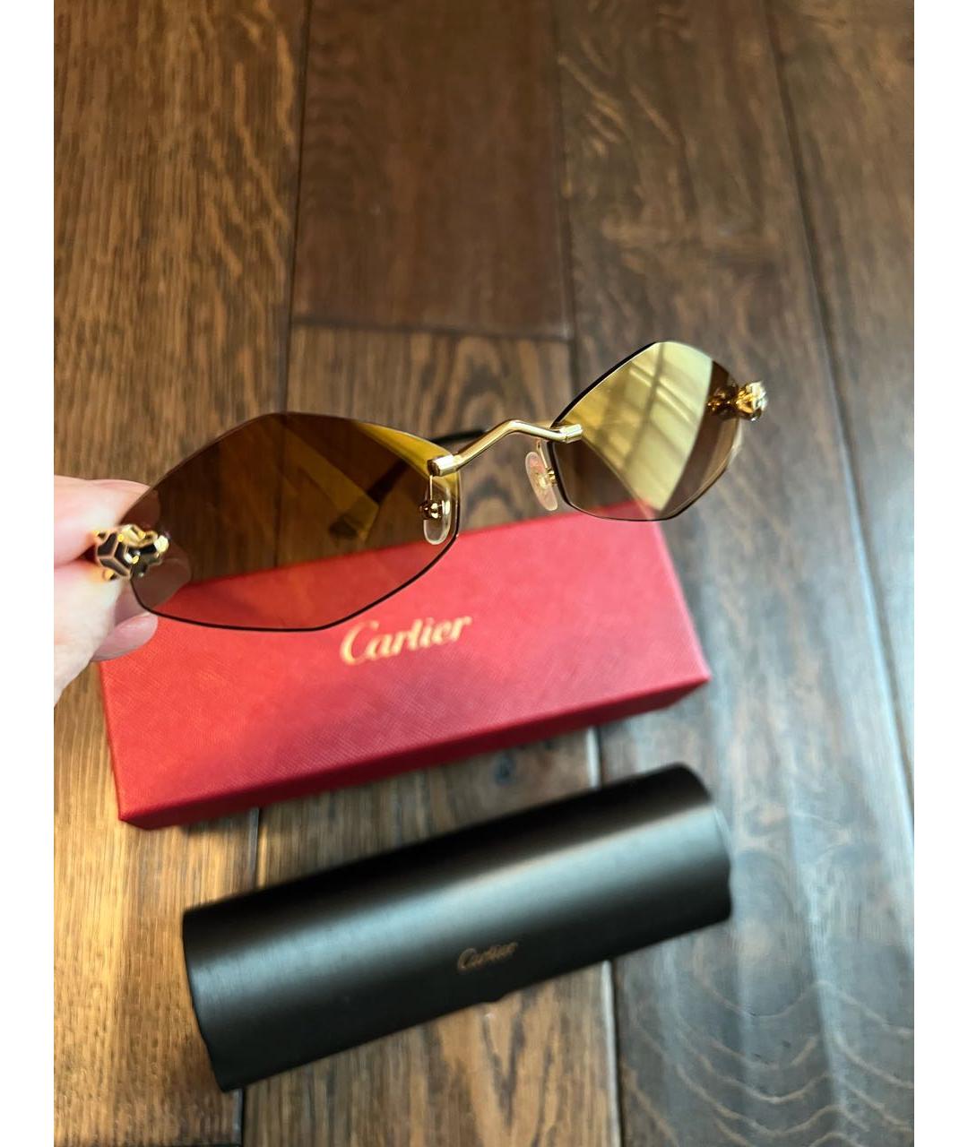 CARTIER Коричневые солнцезащитные очки, фото 3