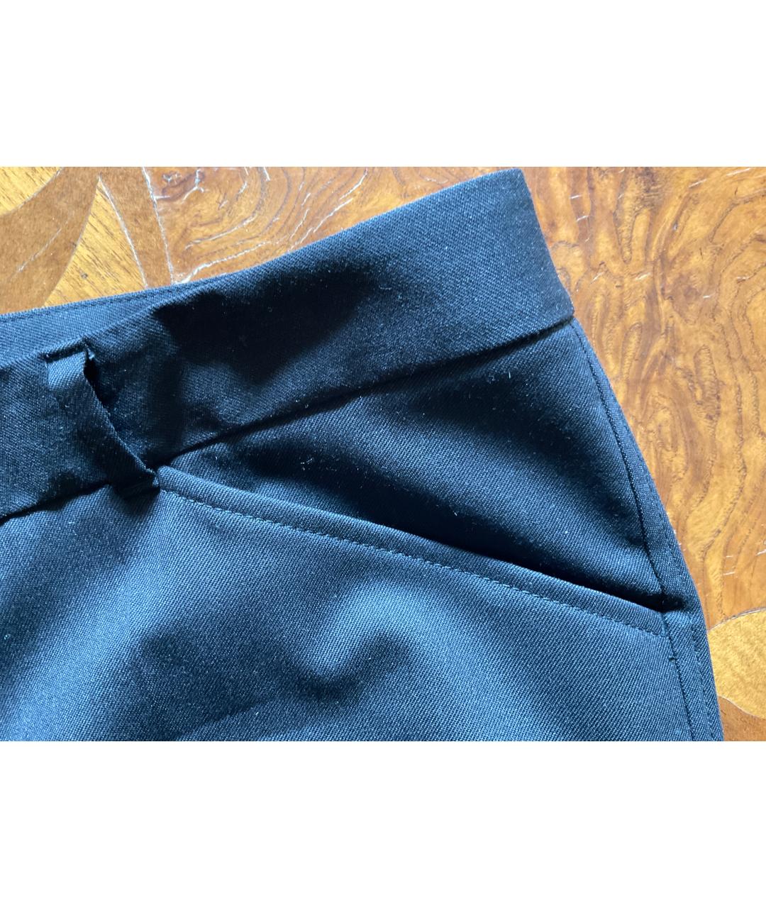 DOLCE&GABBANA Черные шерстяные прямые брюки, фото 3