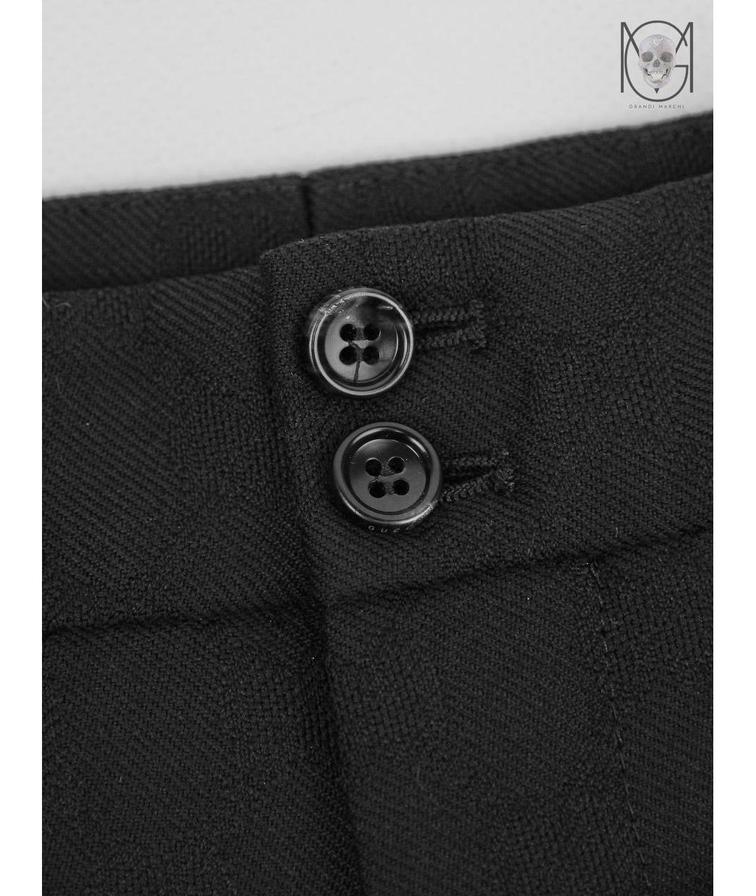 GUCCI Черные шерстяные брюки узкие, фото 3