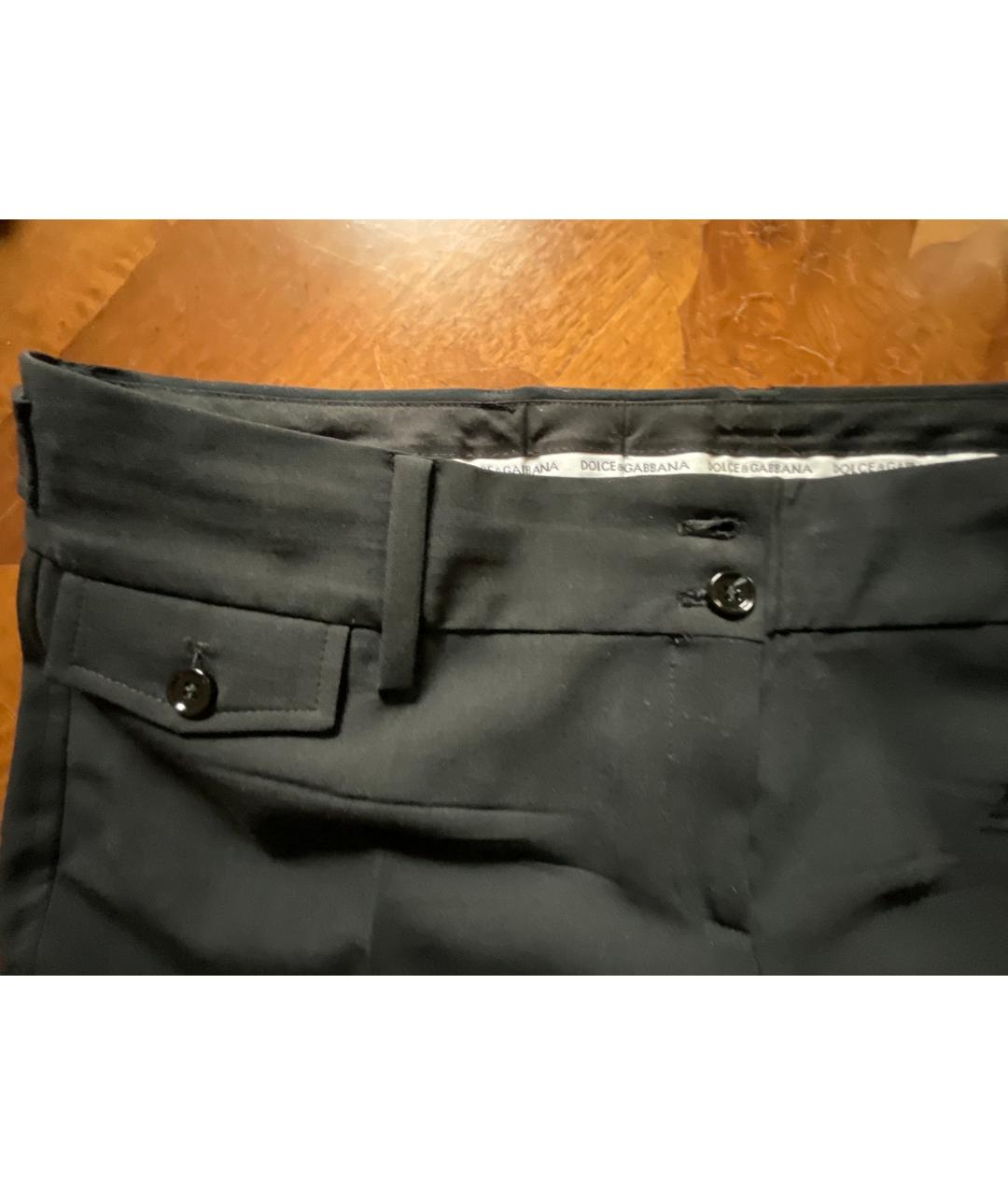 DOLCE&GABBANA Черные шерстяные брюки широкие, фото 3