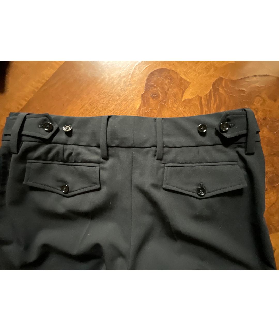 DOLCE&GABBANA Черные шерстяные брюки широкие, фото 4