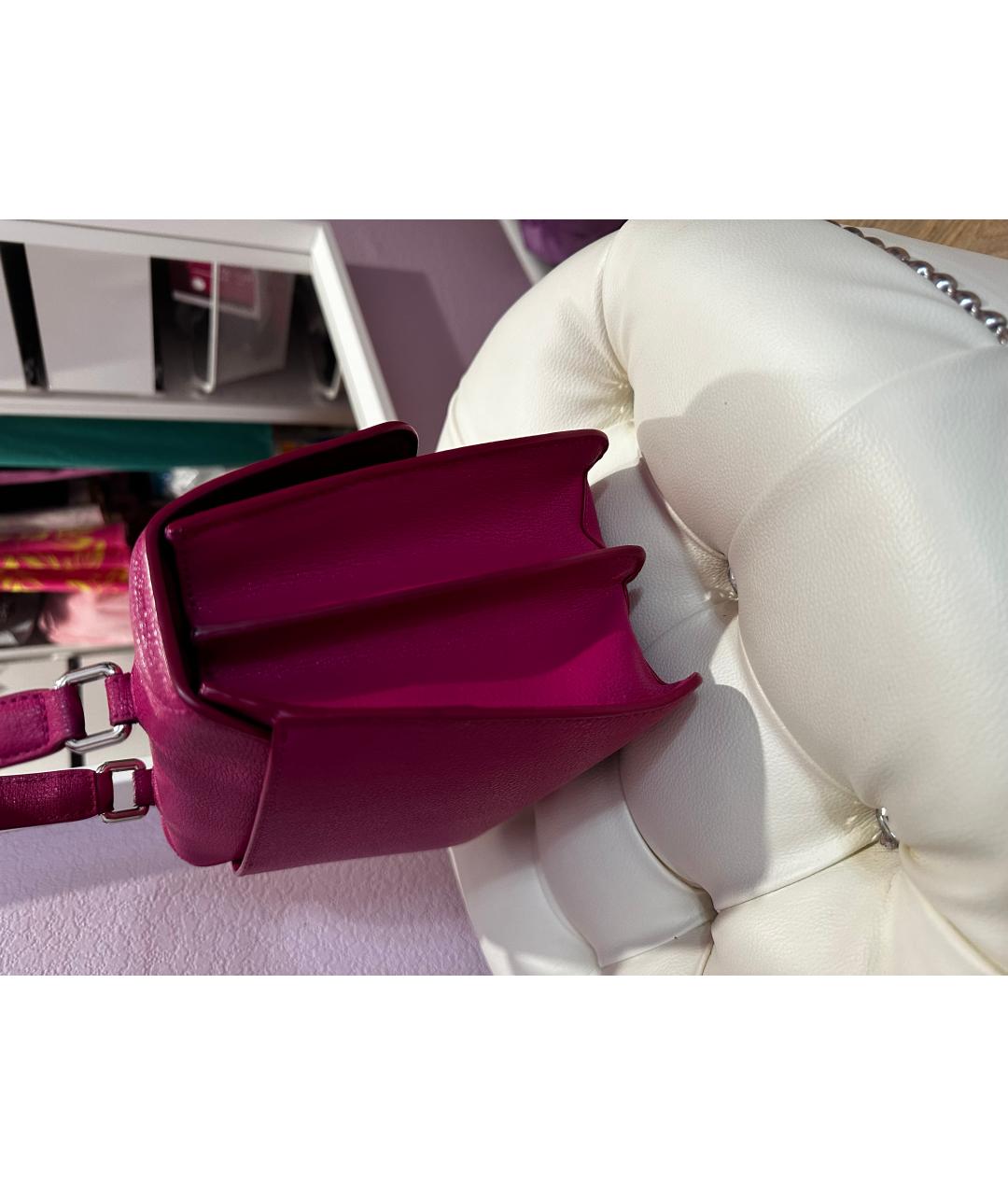 FURLA Розовая кожаная сумка с короткими ручками, фото 3