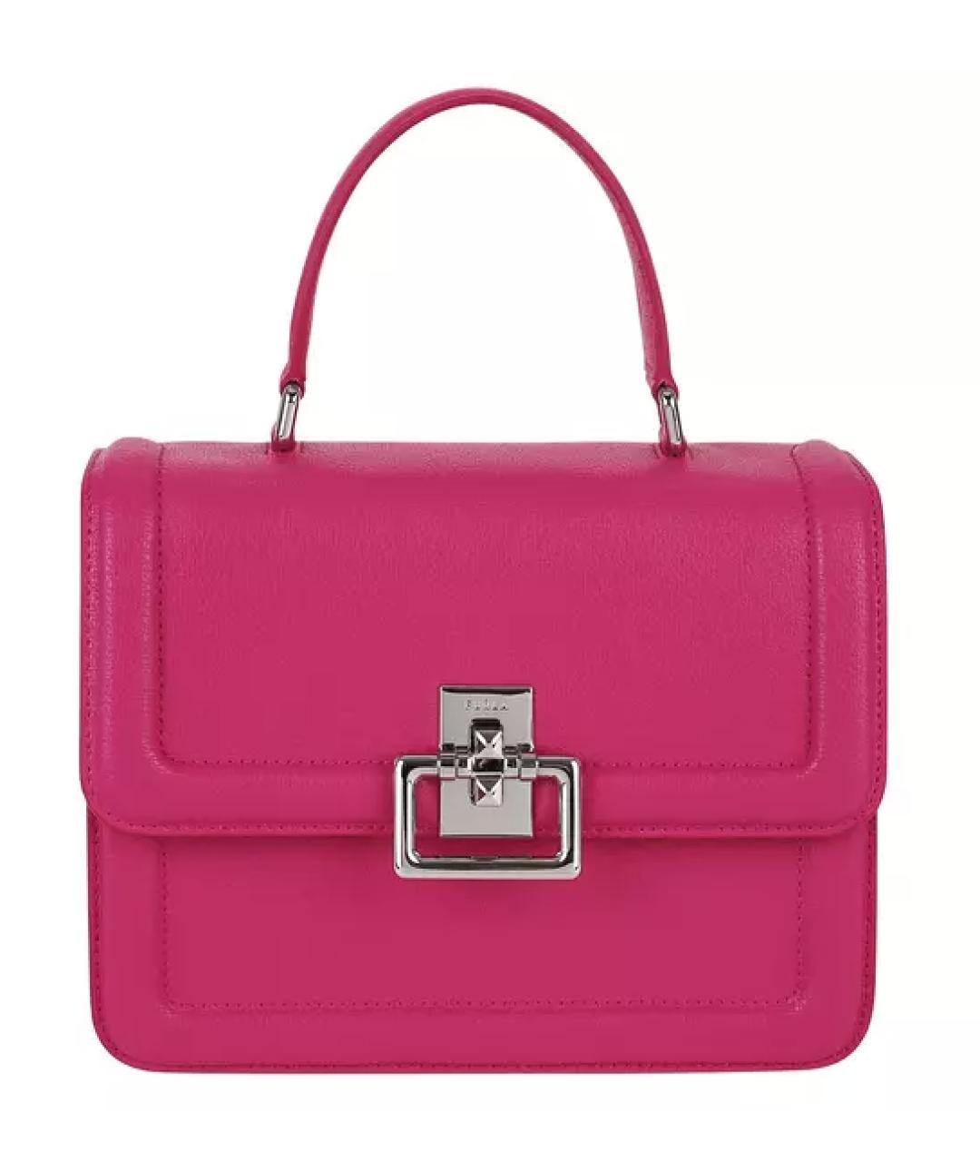 FURLA Розовая кожаная сумка с короткими ручками, фото 1