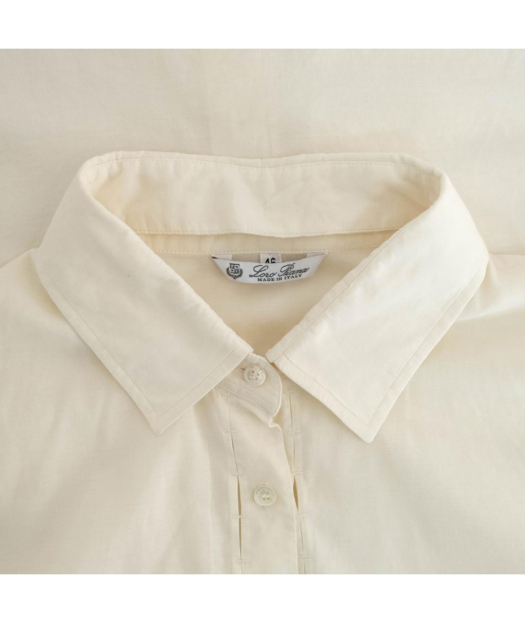 LORO PIANA Белая хлопковая блузы, фото 3