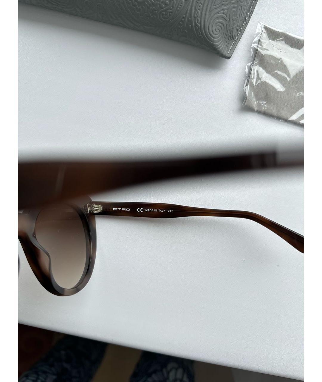 ETRO Коричневые пластиковые солнцезащитные очки, фото 6
