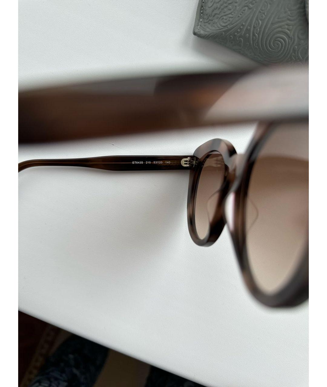 ETRO Коричневые пластиковые солнцезащитные очки, фото 5