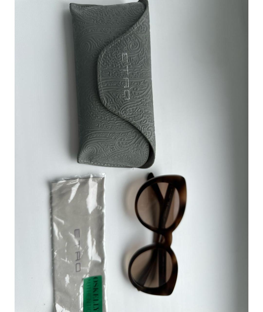 ETRO Коричневые пластиковые солнцезащитные очки, фото 4