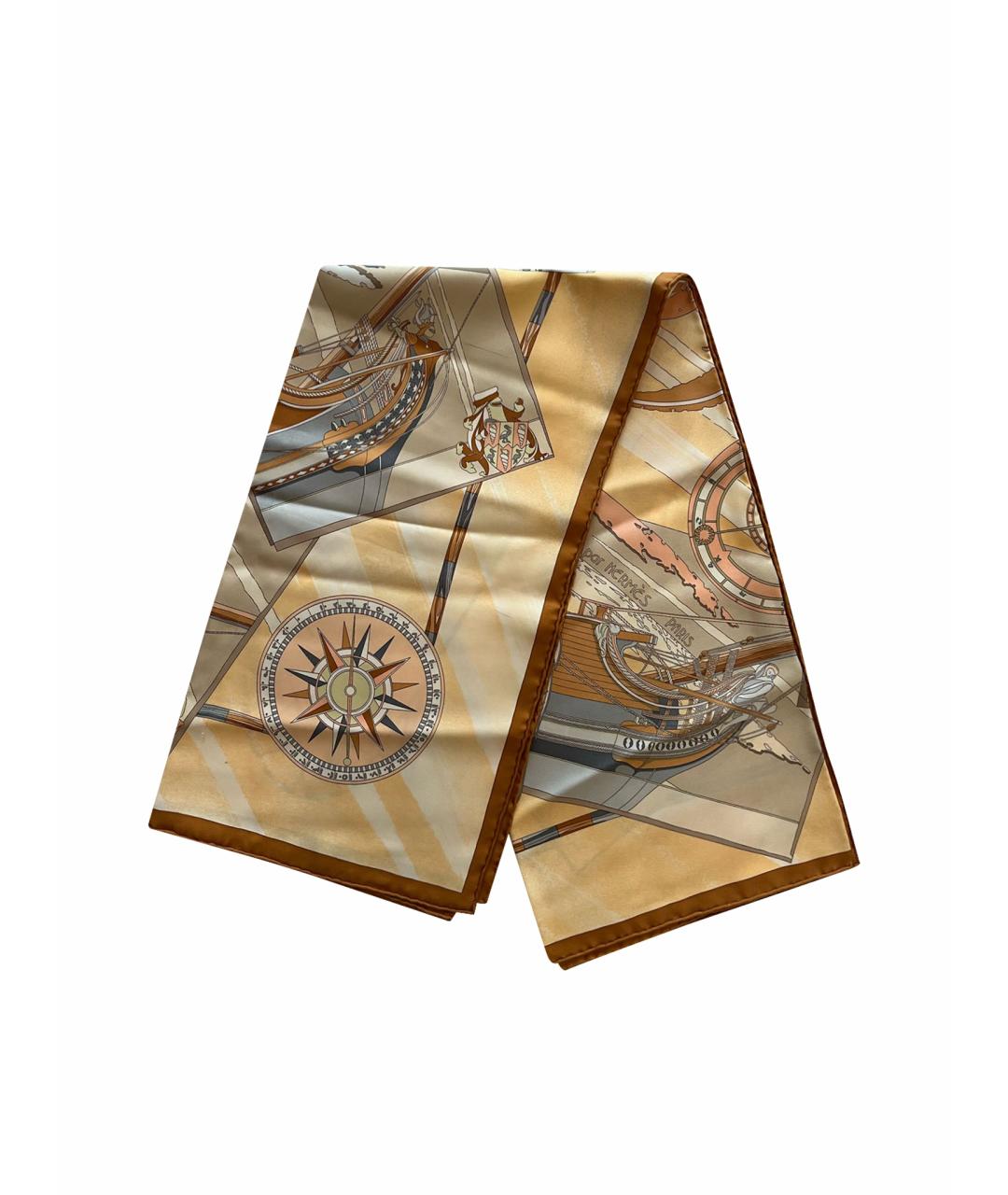 HERMES PRE-OWNED Бежевый шелковый платок, фото 1