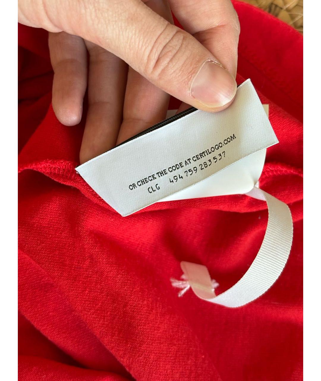 OFF-WHITE Красная хлопковая футболка, фото 8