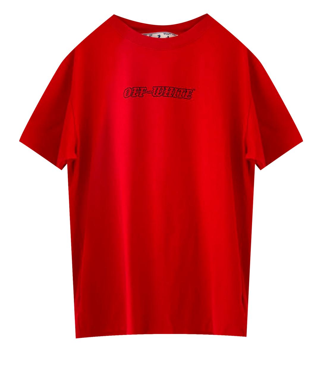 OFF-WHITE Красная хлопковая футболка, фото 1