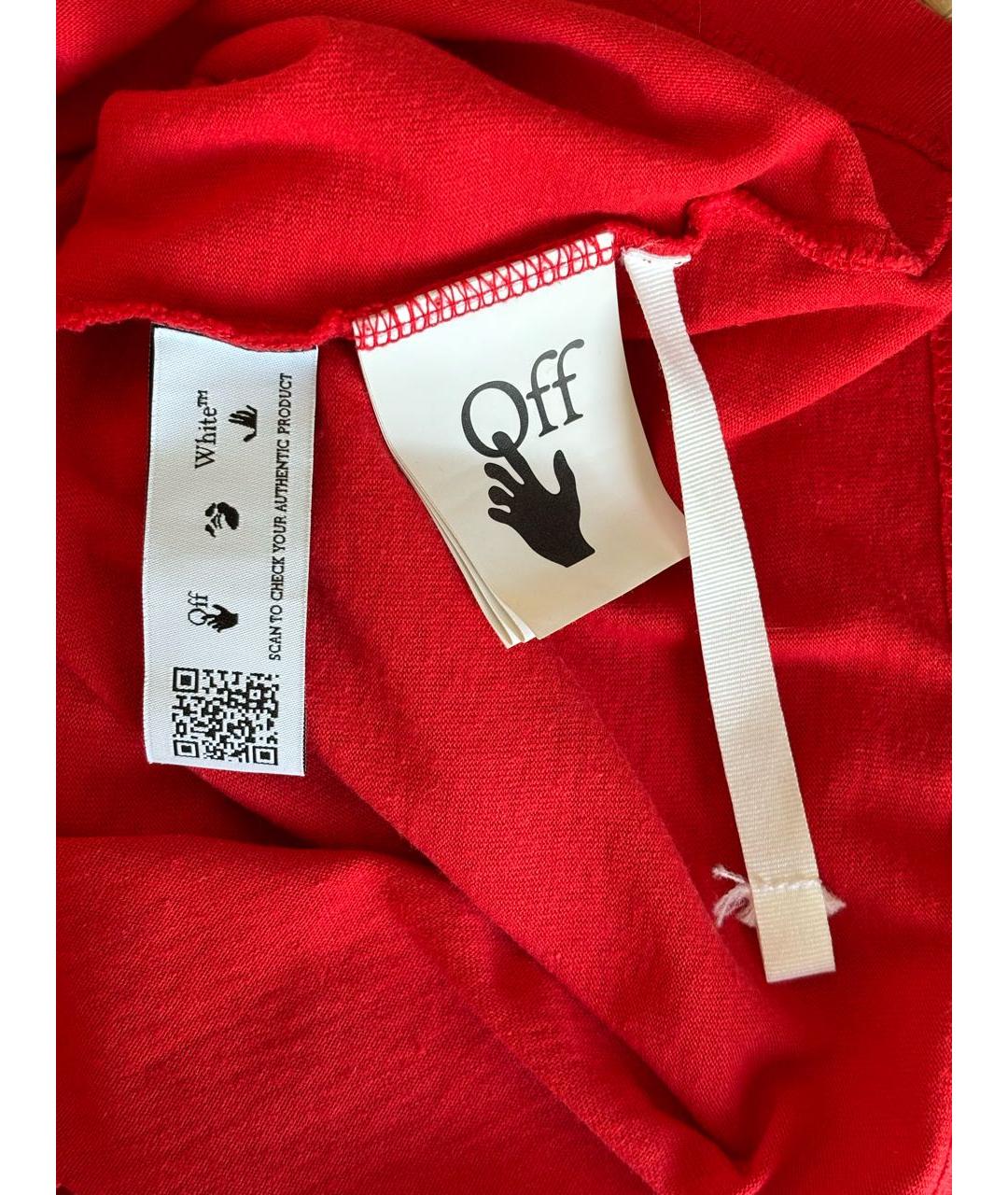 OFF-WHITE Красная хлопковая футболка, фото 6
