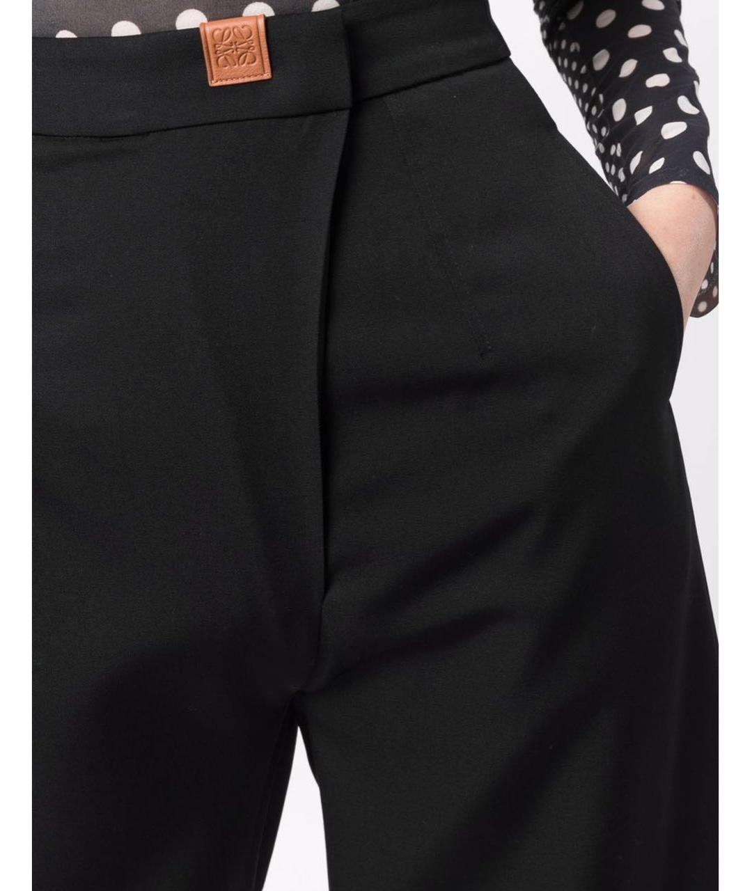 LOEWE Черные шерстяные брюки широкие, фото 4