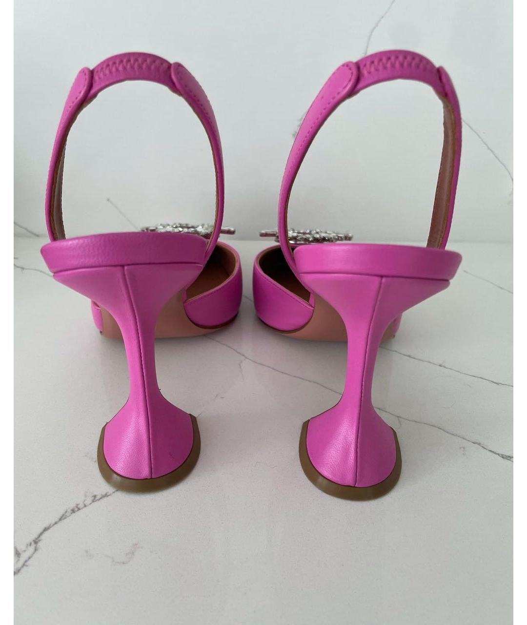 Amina Muaddi Розовые кожаные туфли, фото 4