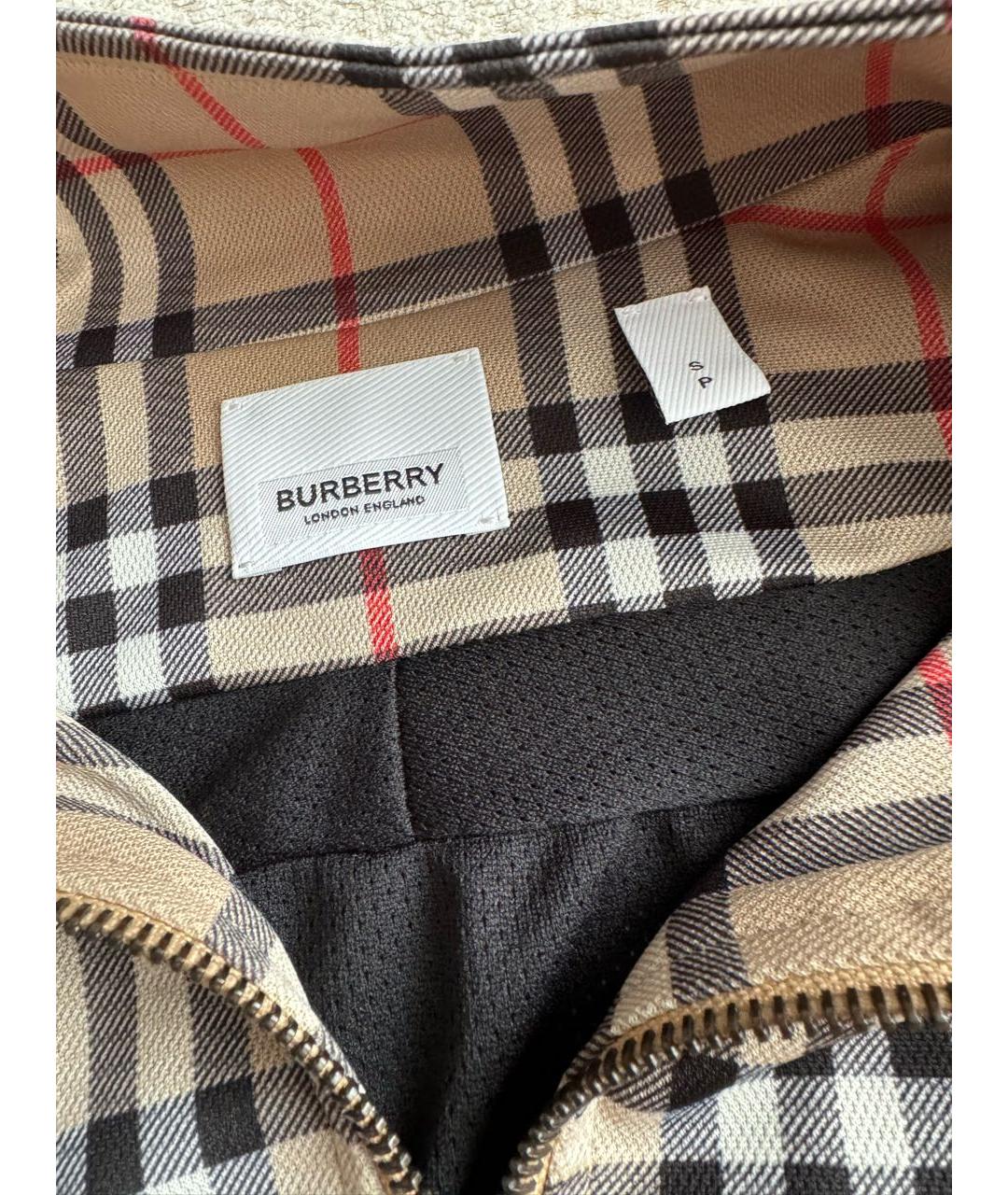 BURBERRY Бежевая полиэстеровая спортивная куртка, фото 3