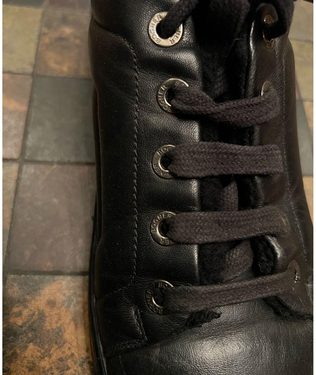 BOGNER Черные низкие кроссовки / кеды из искусственной кожи, фото 4