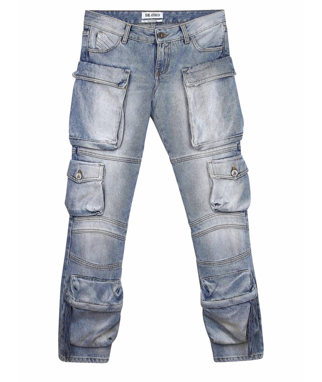 THE ATTICO Голубые хлопковые джинсы слим, фото 1