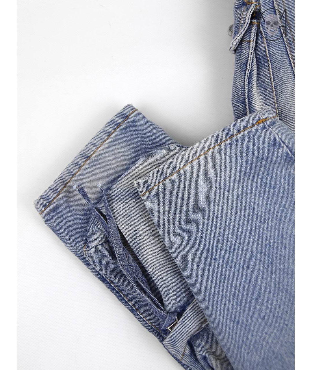 THE ATTICO Голубые хлопковые джинсы слим, фото 5