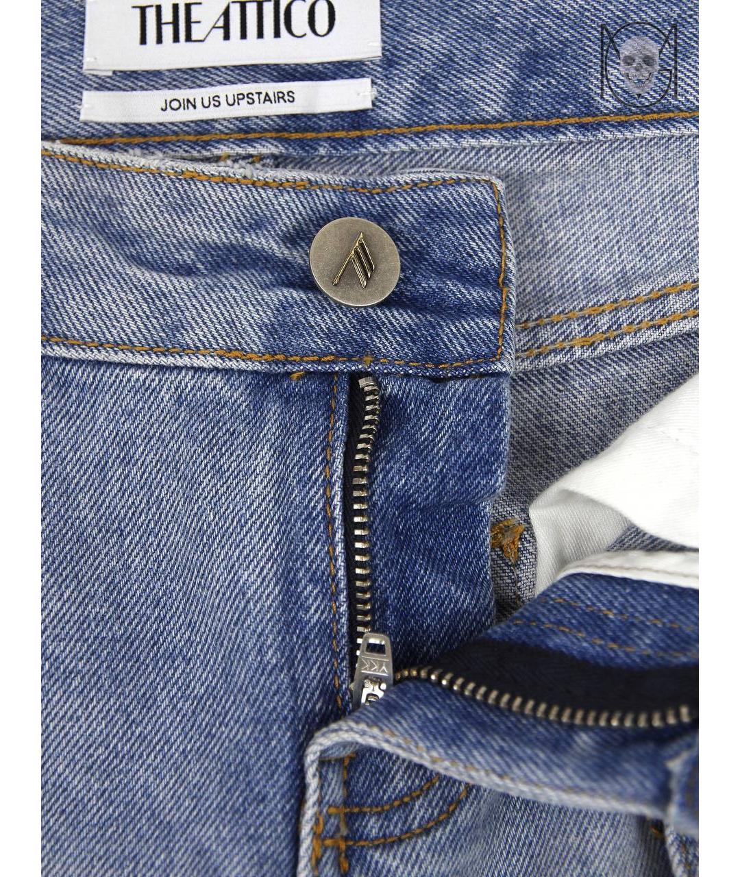THE ATTICO Голубые хлопковые джинсы слим, фото 6