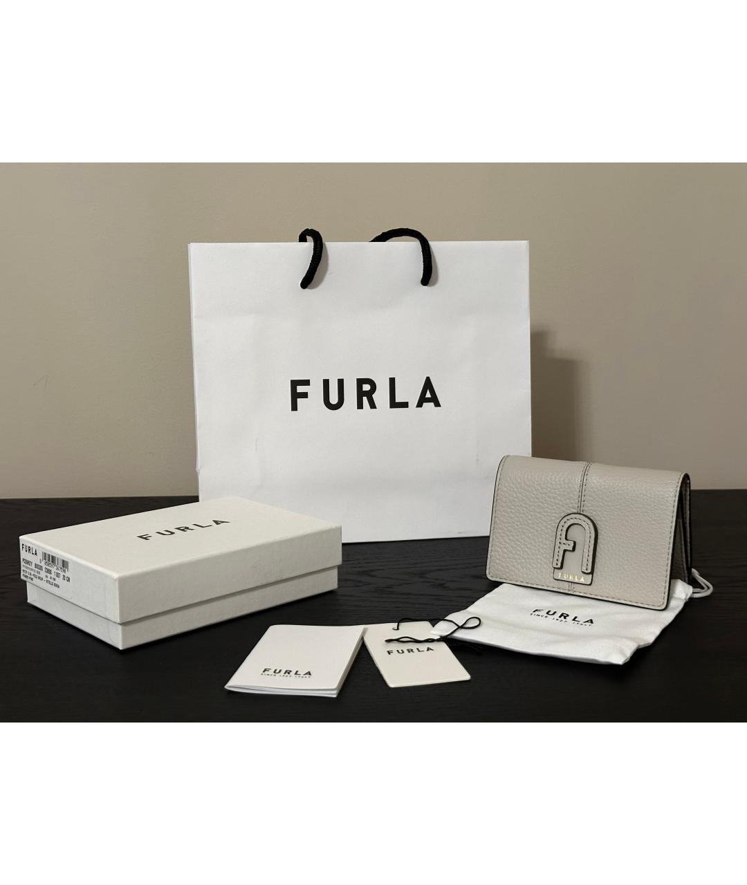 FURLA Белый кожаный кошелек, фото 6