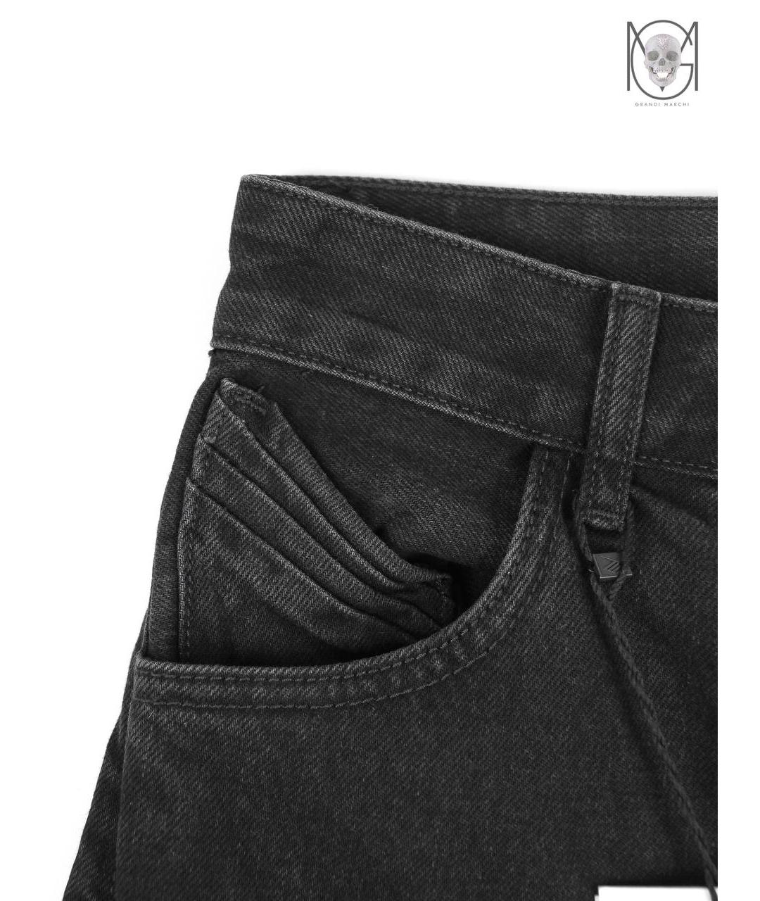 THE ATTICO Черные хлопковые джинсы слим, фото 4