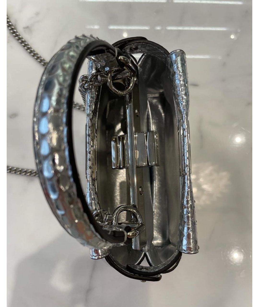FENDI Серебряная сумка через плечо из экзотической кожи, фото 7