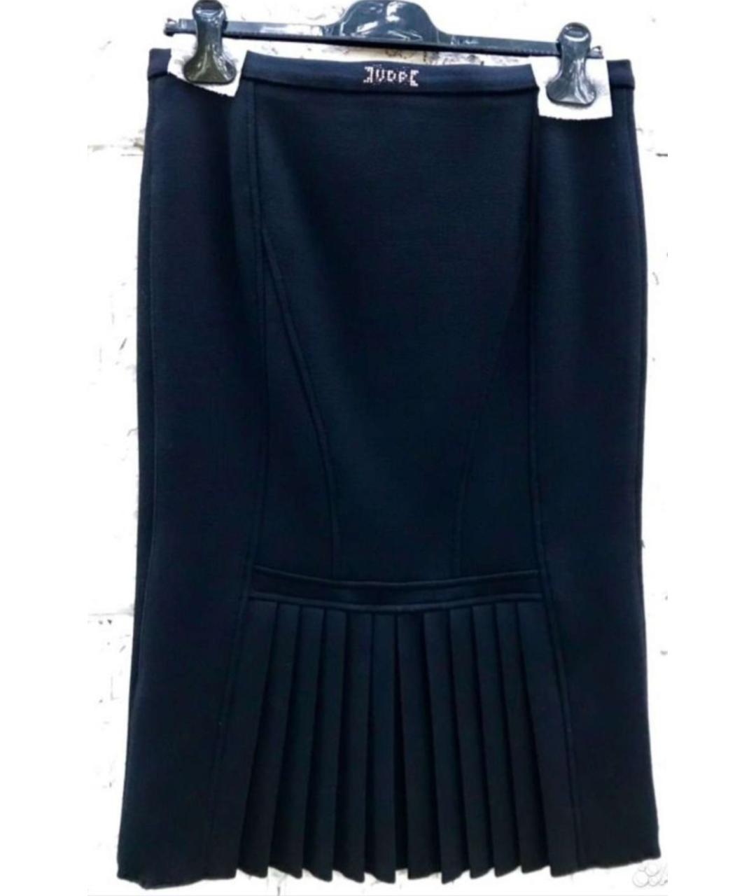VDP Черная шерстяная юбка миди, фото 3