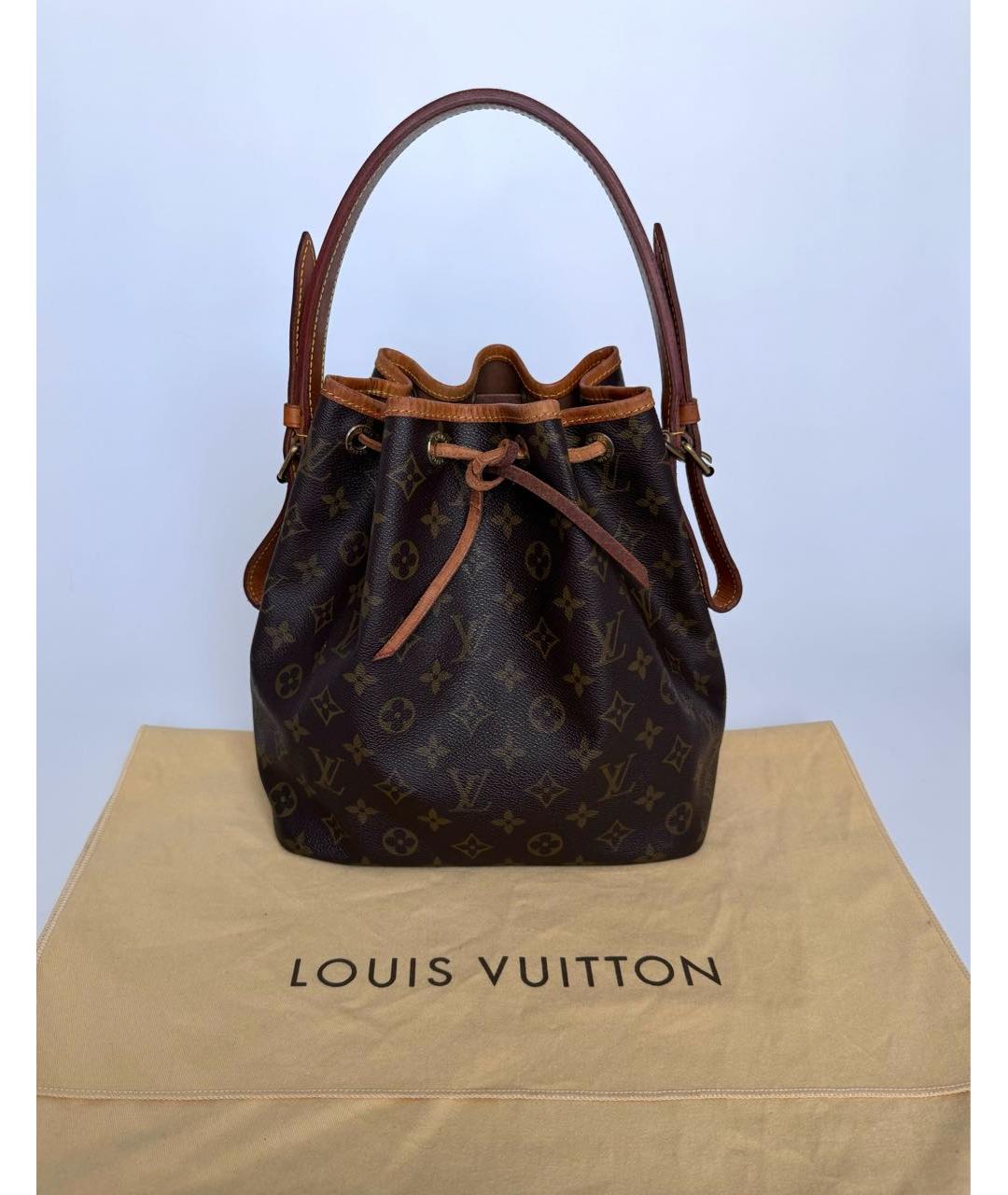 LOUIS VUITTON Коричневая кожаная сумка тоут, фото 9