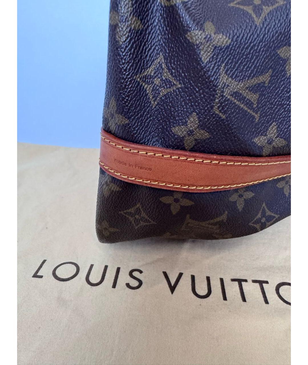 LOUIS VUITTON Коричневая кожаная сумка тоут, фото 5
