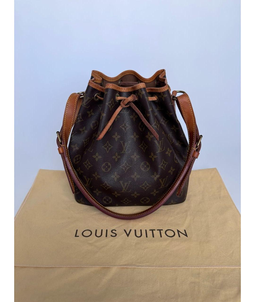 LOUIS VUITTON Коричневая кожаная сумка тоут, фото 2