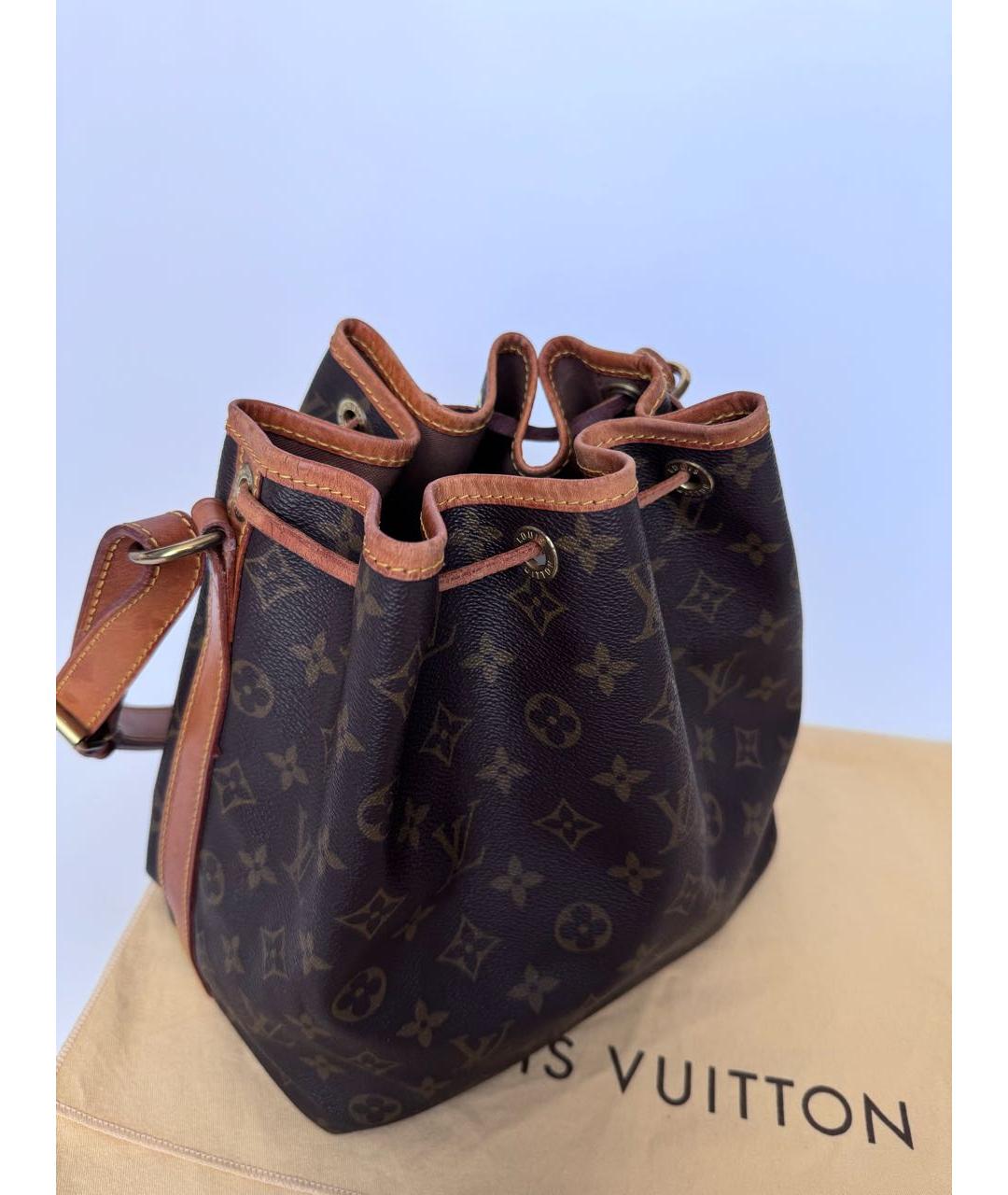 LOUIS VUITTON Коричневая кожаная сумка тоут, фото 4