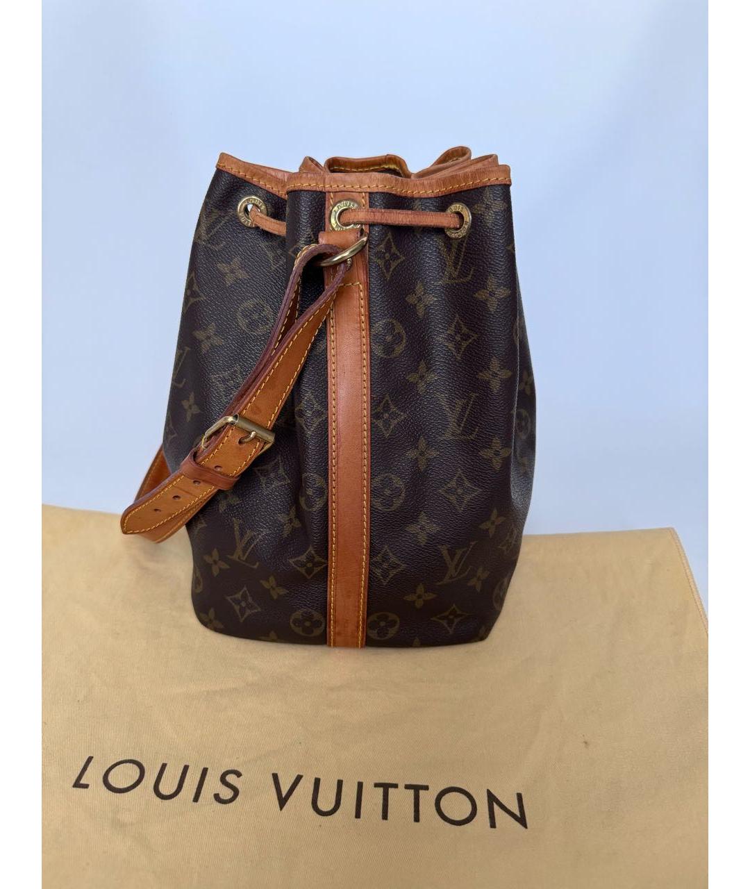 LOUIS VUITTON Коричневая кожаная сумка тоут, фото 8
