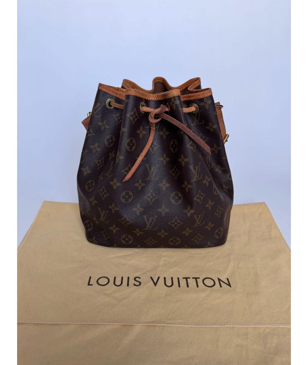 LOUIS VUITTON Коричневая кожаная сумка тоут, фото 3