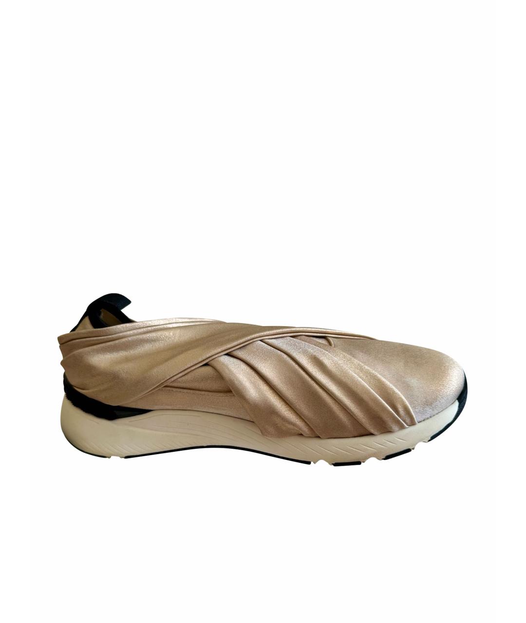 CASADEI Золотые текстильные кроссовки, фото 1