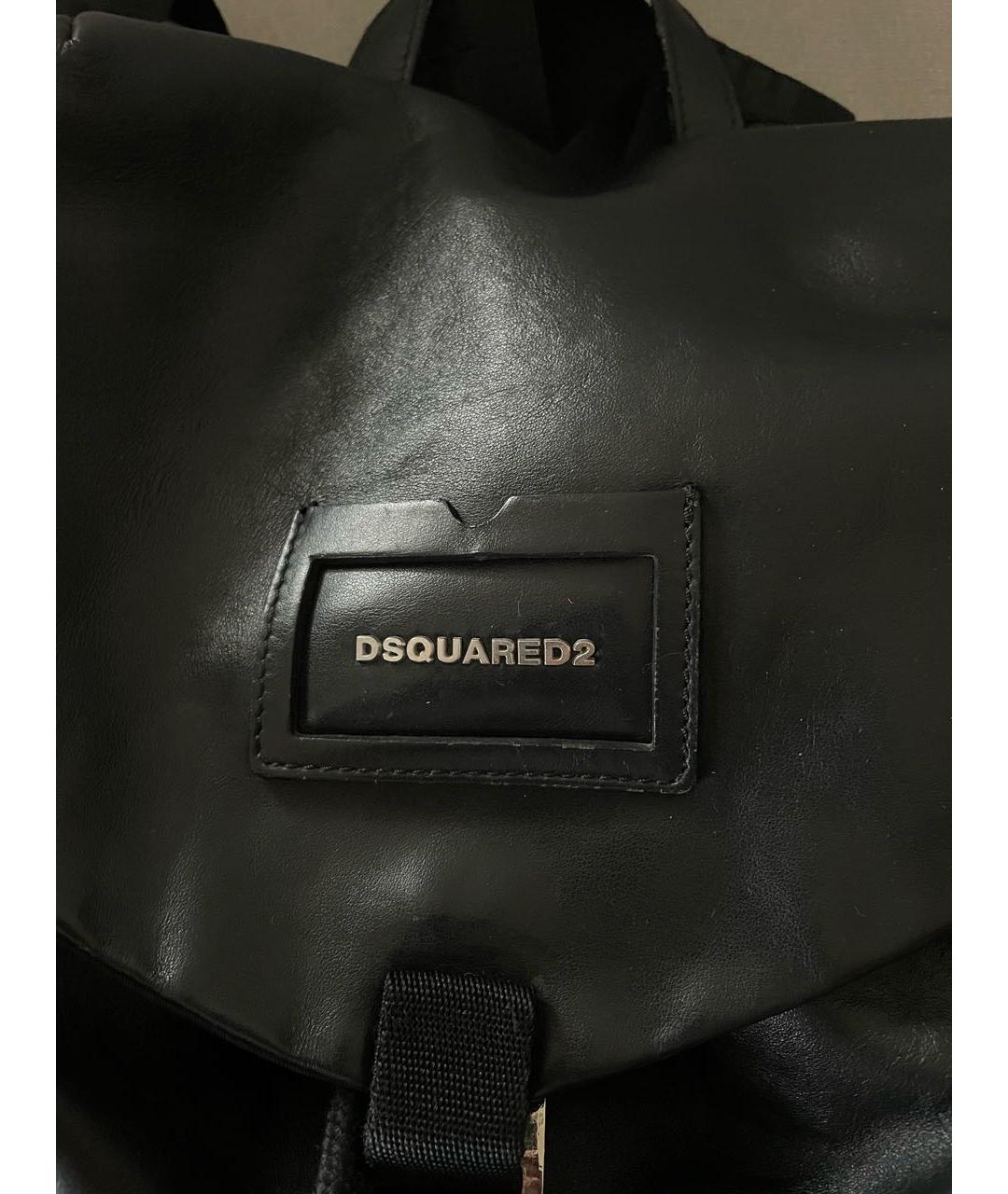 DSQUARED2 Черный кожаный рюкзак, фото 6