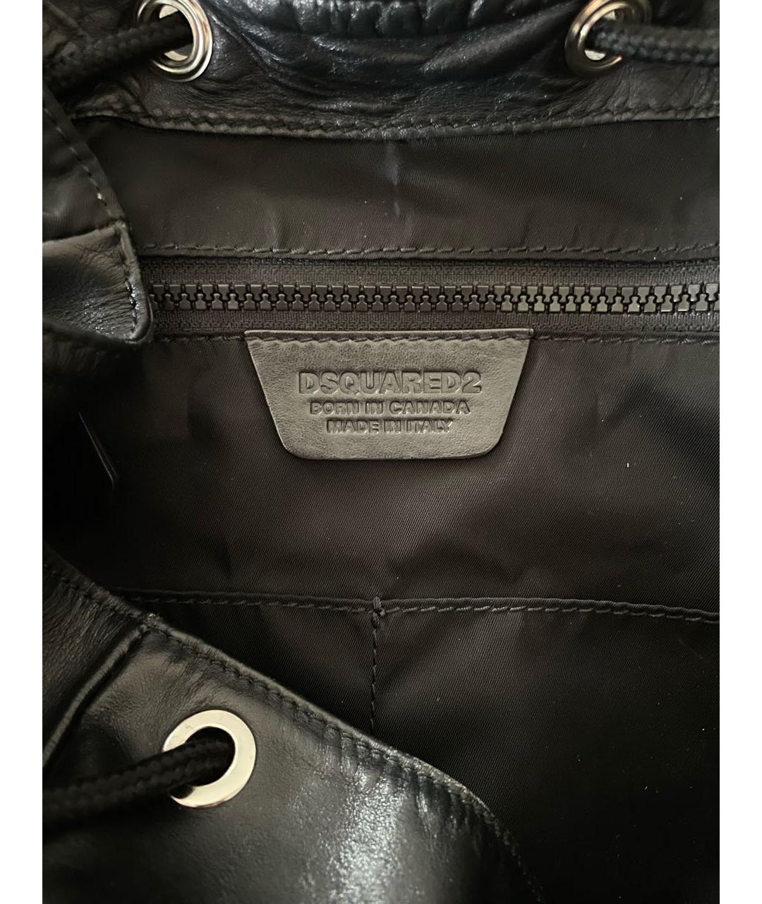 DSQUARED2 Черный кожаный рюкзак, фото 7