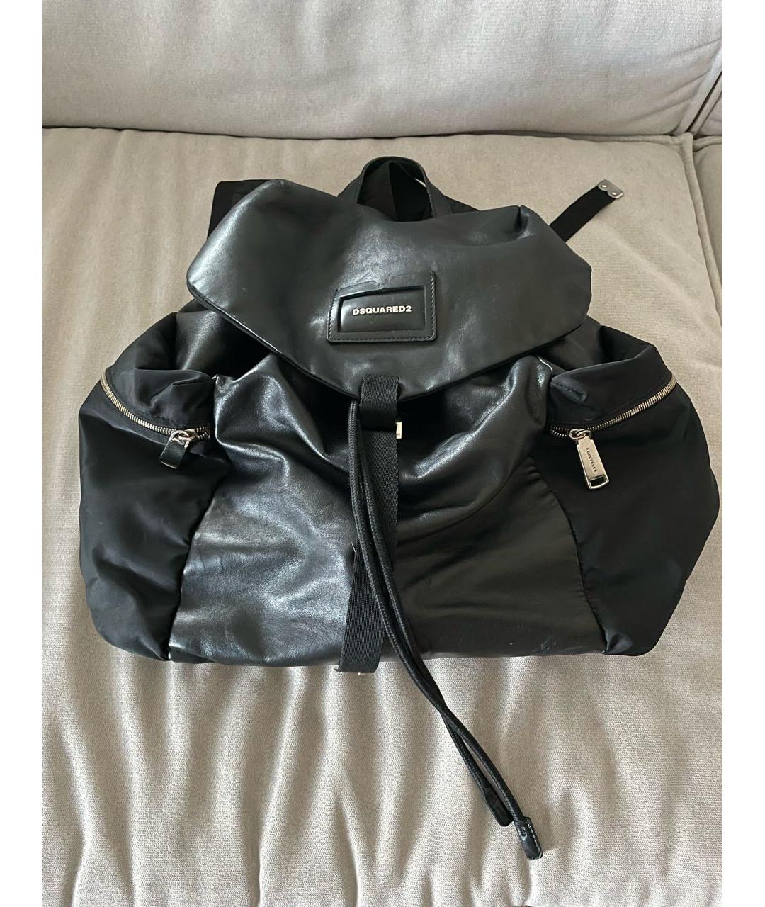 DSQUARED2 Черный кожаный рюкзак, фото 4