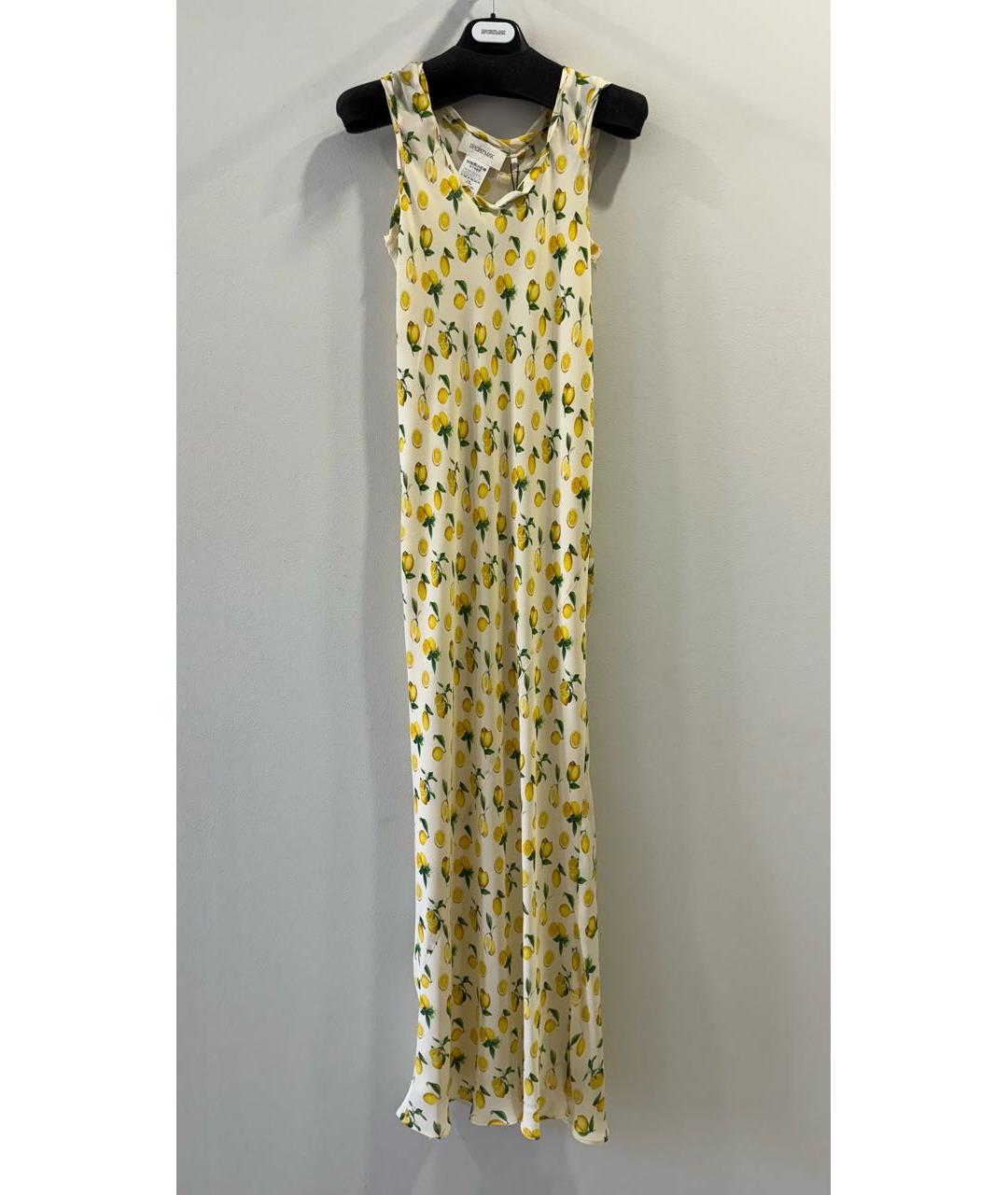 SPORTMAX Желтое шелковое повседневное платье, фото 9
