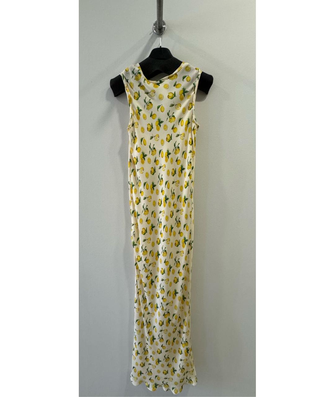 SPORTMAX Желтое шелковое повседневное платье, фото 2