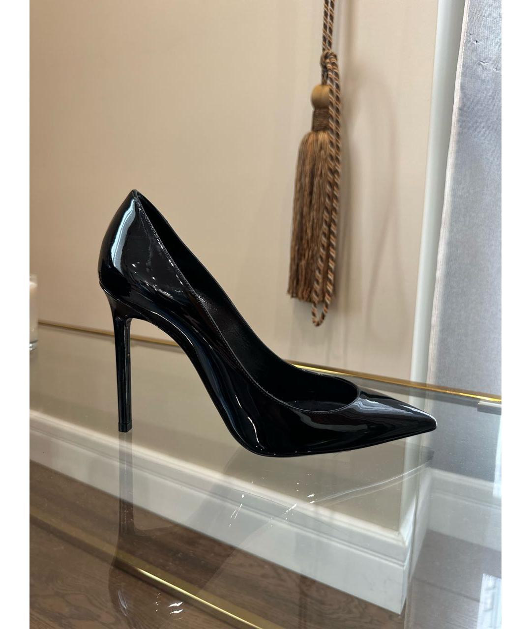 SAINT LAURENT Черные туфли из лакированной кожи, фото 5