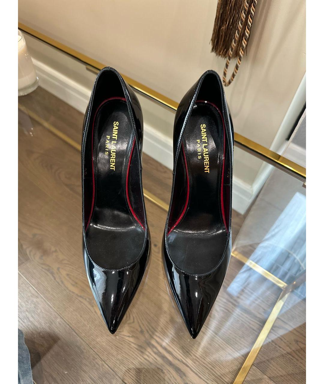 SAINT LAURENT Черные туфли из лакированной кожи, фото 3