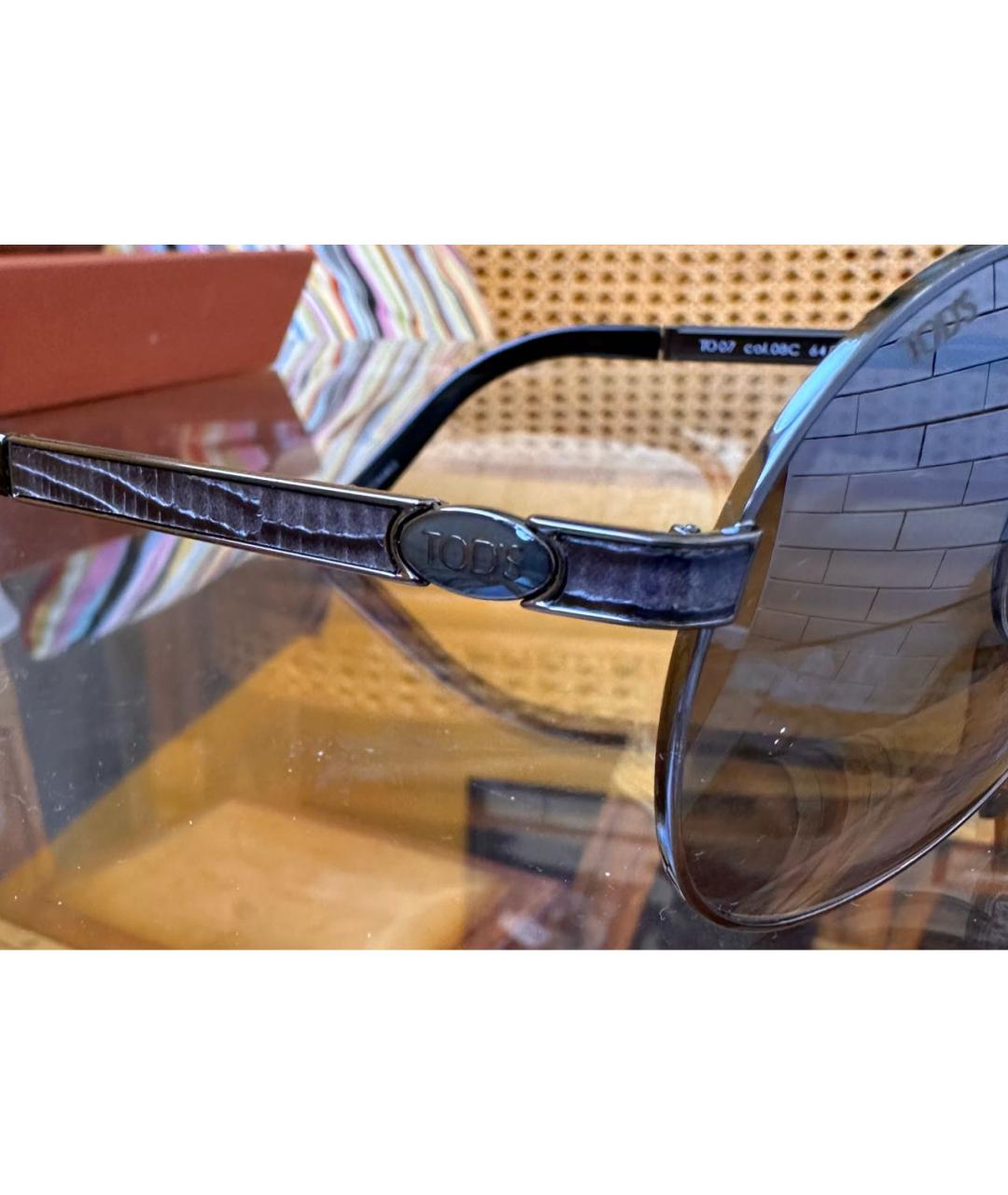 TOD'S Черные металлические солнцезащитные очки, фото 3