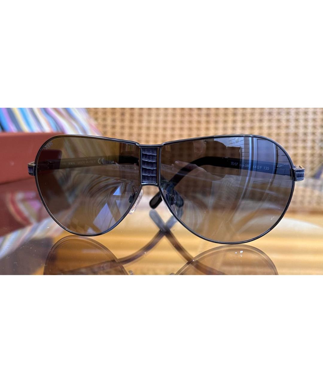 TOD'S Черные металлические солнцезащитные очки, фото 7