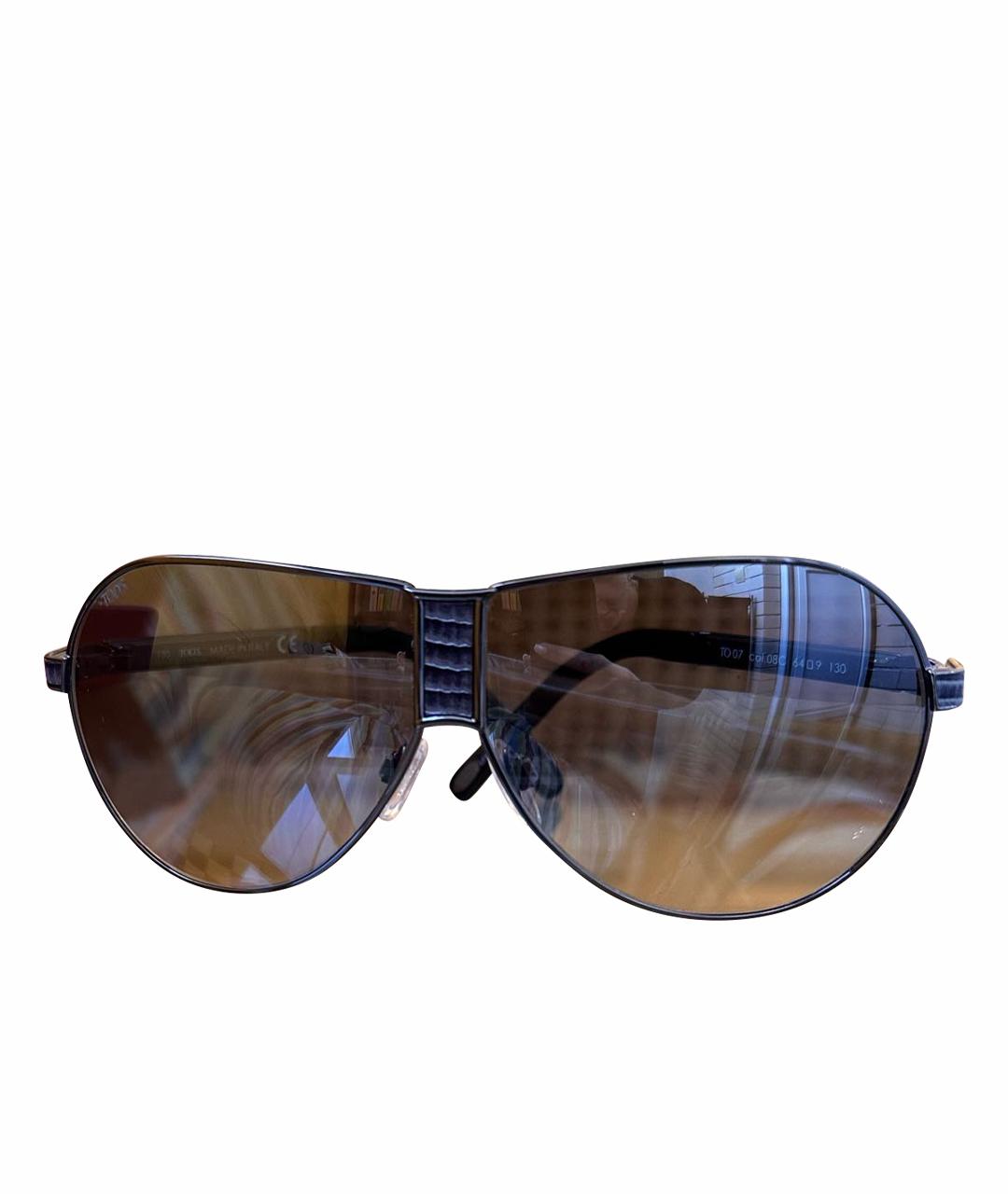 TOD'S Черные металлические солнцезащитные очки, фото 1