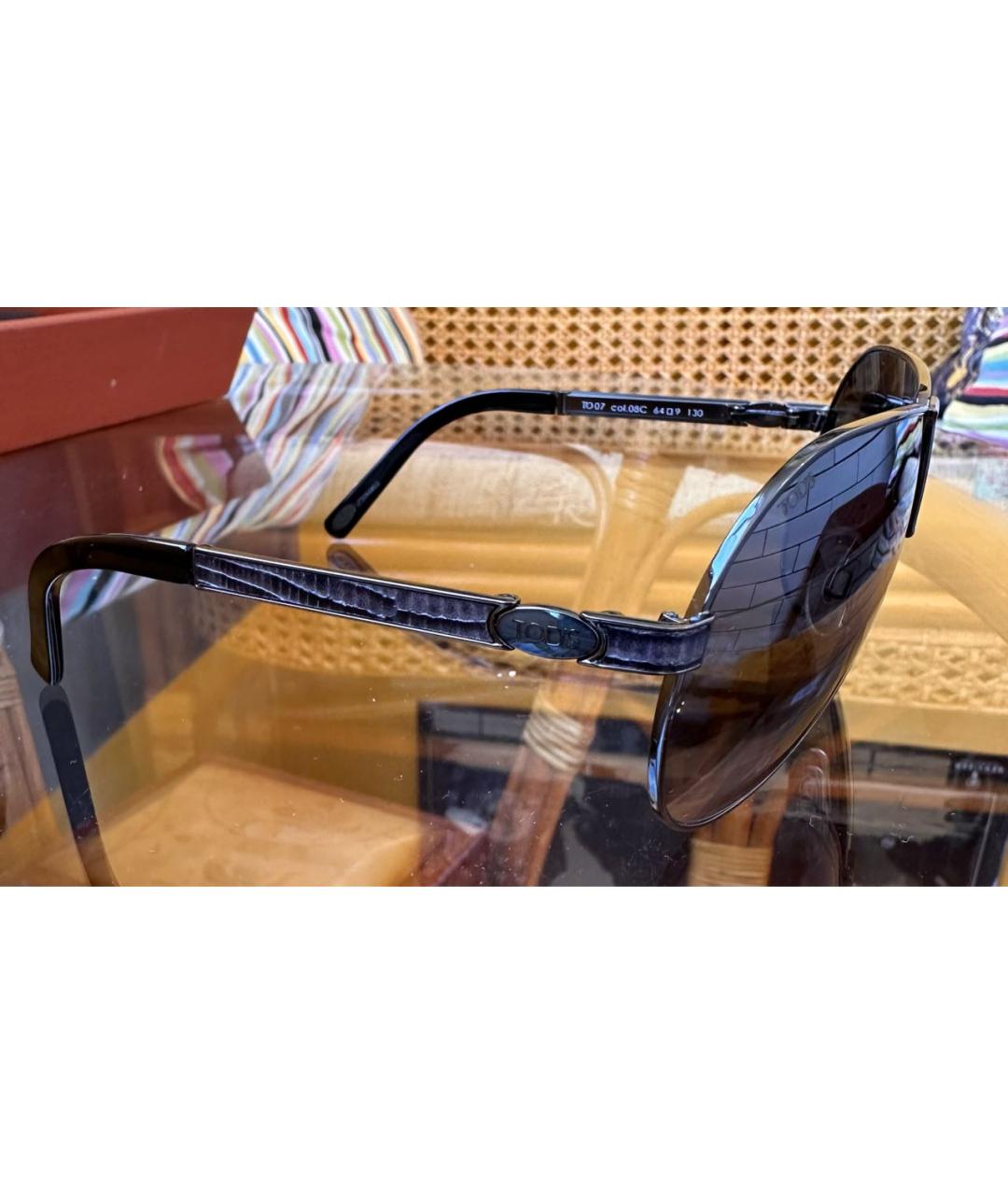TOD'S Черные металлические солнцезащитные очки, фото 2