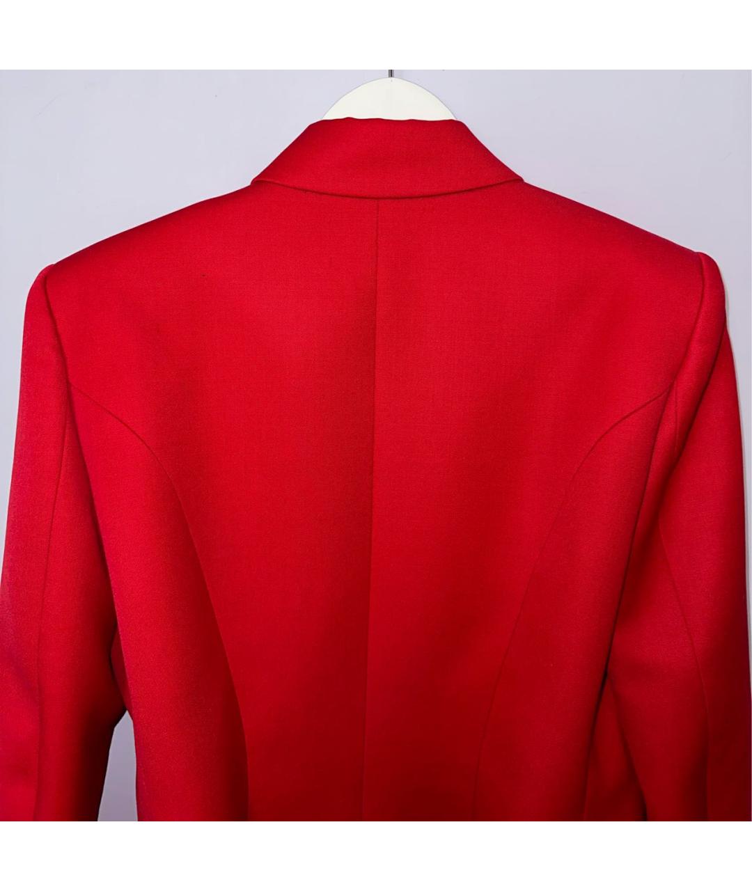 BALMAIN Красный шерстяной жакет/пиджак, фото 3