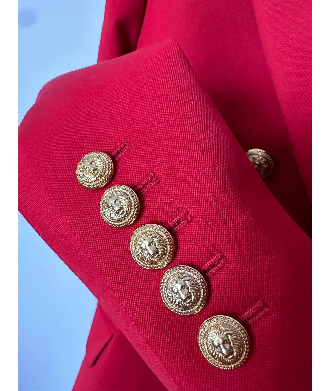 BALMAIN Красный шерстяной жакет/пиджак, фото 6