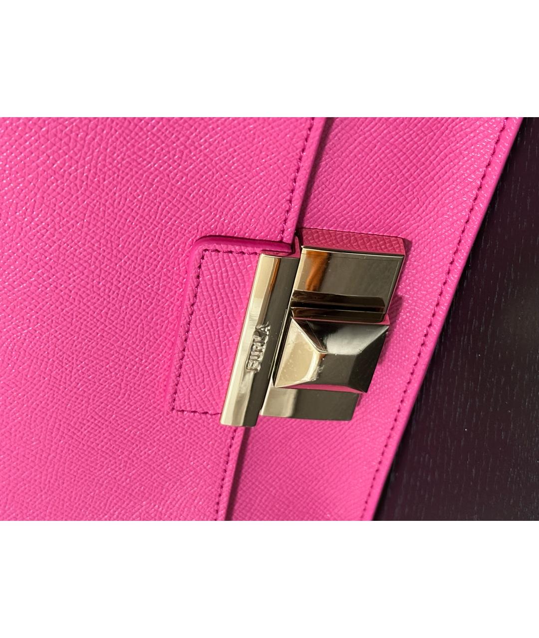 FURLA Розовая кожаная сумка через плечо, фото 5